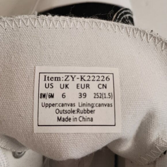 Black Embroidered Floral High Top Sneakers Women’s Size 8 NWOT - Picture 11 of 13